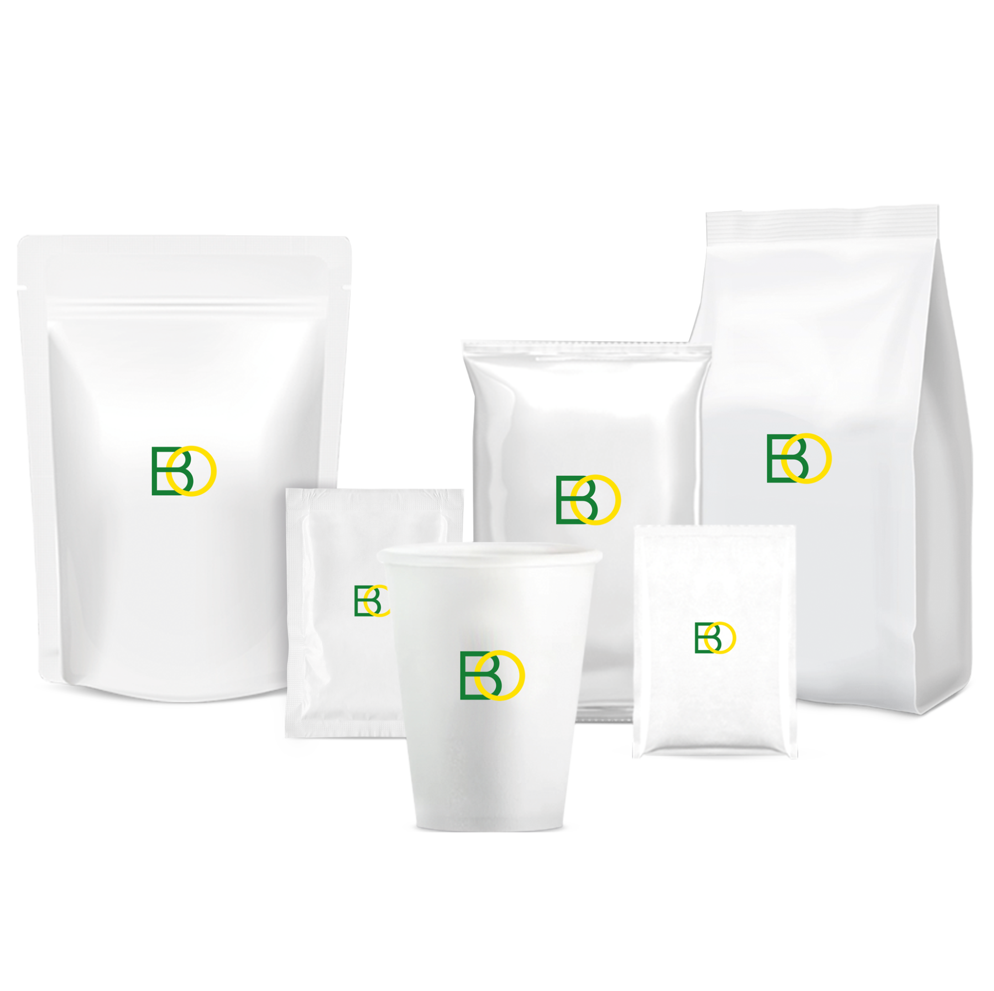 Variedad de envases flexibles y productos de foodservice de BO Packaging